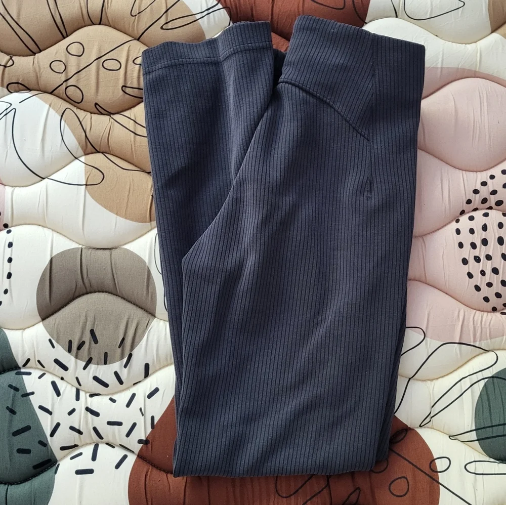 Lululemon Ribbed Softstreme Zip Leg Ribbed High- Rise Pants. - Picture 8 of 11